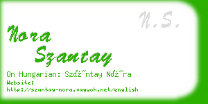 nora szantay business card